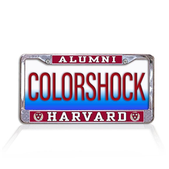Harvard Alumni on Red Background Metal Tag Frame - Picture 2 of 3